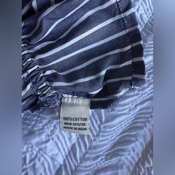 Sim & Sam Backless Scrunch Tank Top Blue & White Stripes NWT - Picture 7 of 8